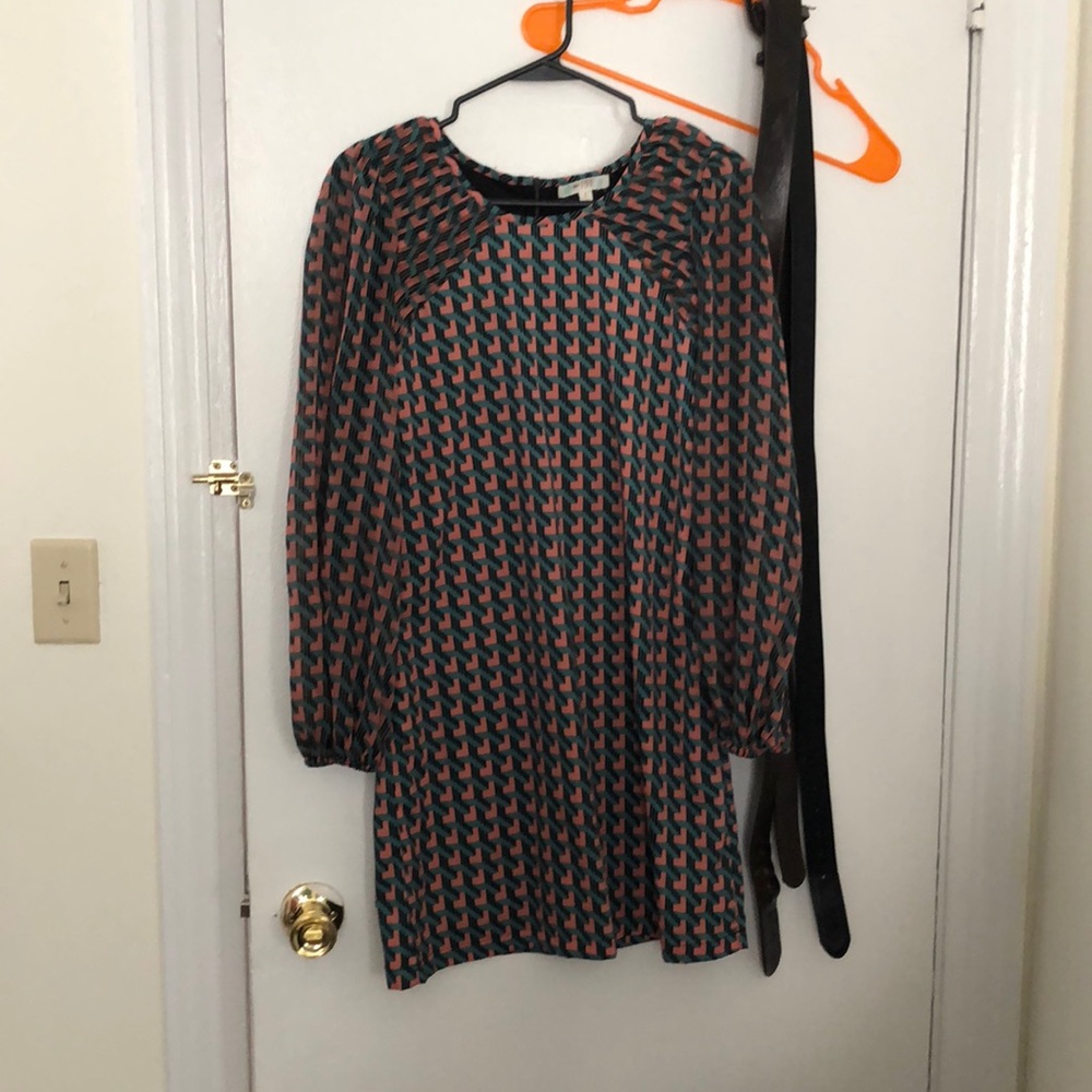 Dress with sheer sleeves